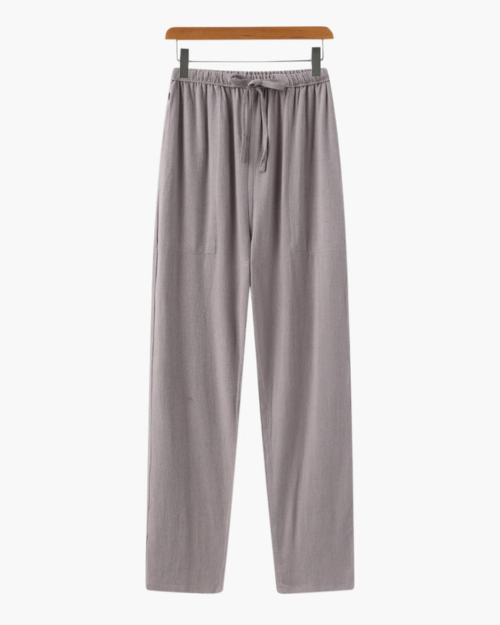 Men's Slim Fit Cotton Trousers Lightweight Casual Pants