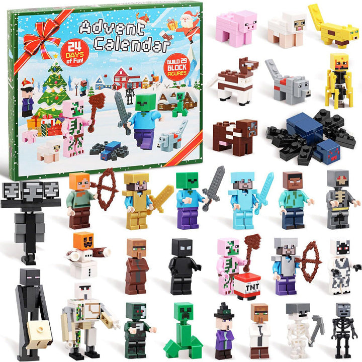 2026 Christmas Advent Calendar with 29 Building Block Figures - 24 Day Holiday Countdown Toy Set for Kids and Collectors