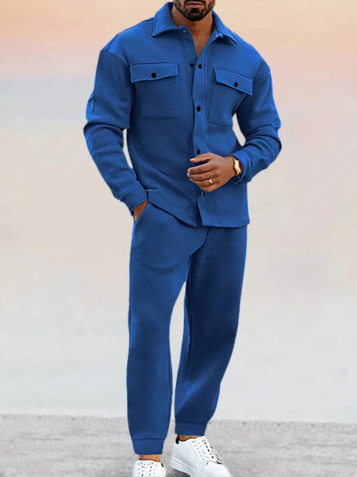 Men's Casual Two-Piece Set Stylish Shirt And Trousers