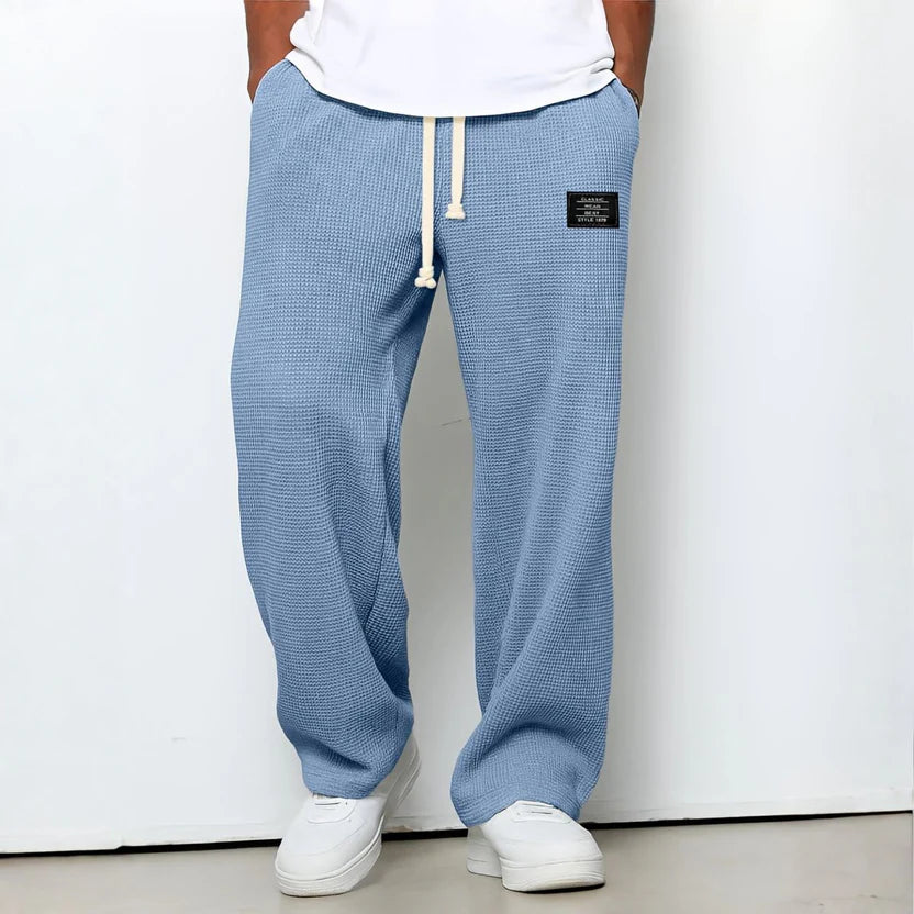 Men's Relaxed Wide-Leg Trousers with Drawstring Waist