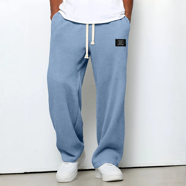 Men's Relaxed Wide-Leg Trousers with Drawstring Waist