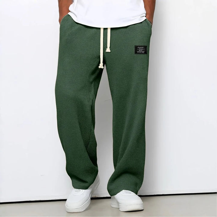 Men's Relaxed Wide-Leg Trousers with Drawstring Waist