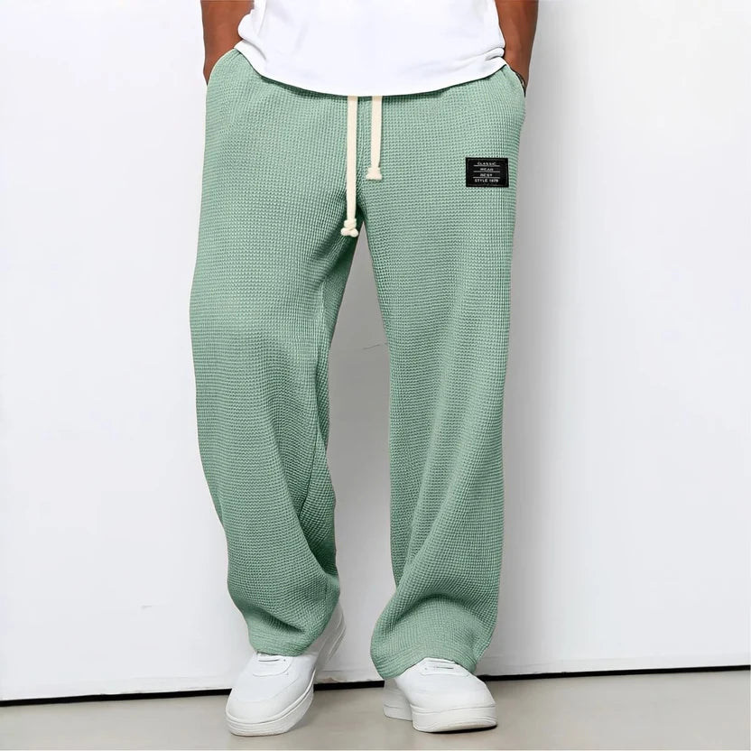 Men's Relaxed Wide-Leg Trousers with Drawstring Waist