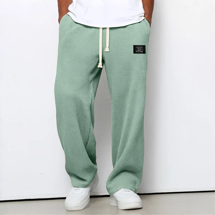 Men's Relaxed Wide-Leg Trousers with Drawstring Waist