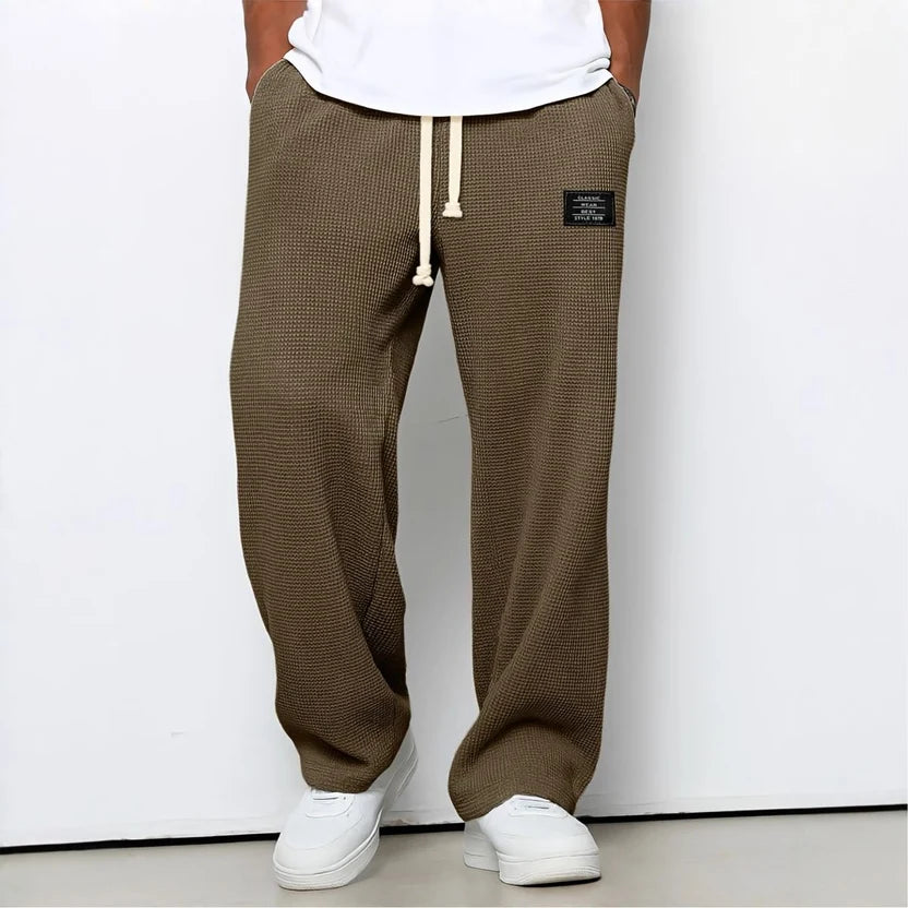 Men's Relaxed Wide-Leg Trousers with Drawstring Waist