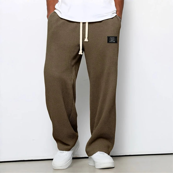 Men's Relaxed Wide-Leg Trousers with Drawstring Waist