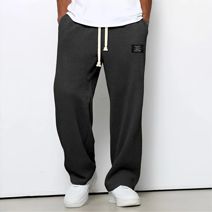 Men's Relaxed Wide-Leg Trousers with Drawstring Waist