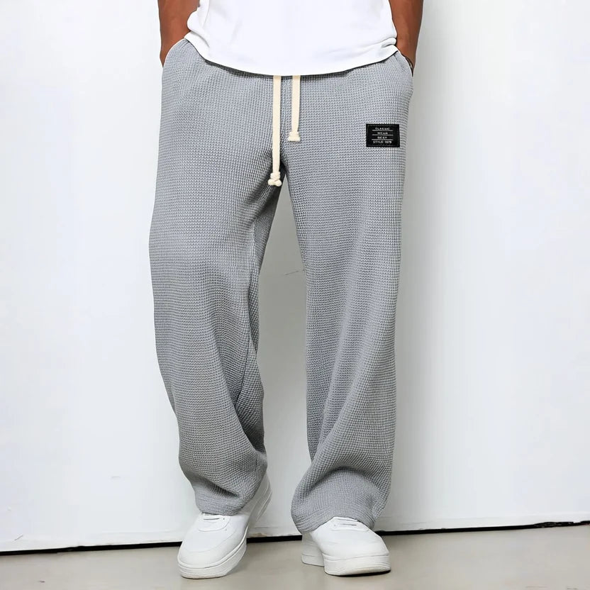 Men's Relaxed Wide-Leg Trousers with Drawstring Waist