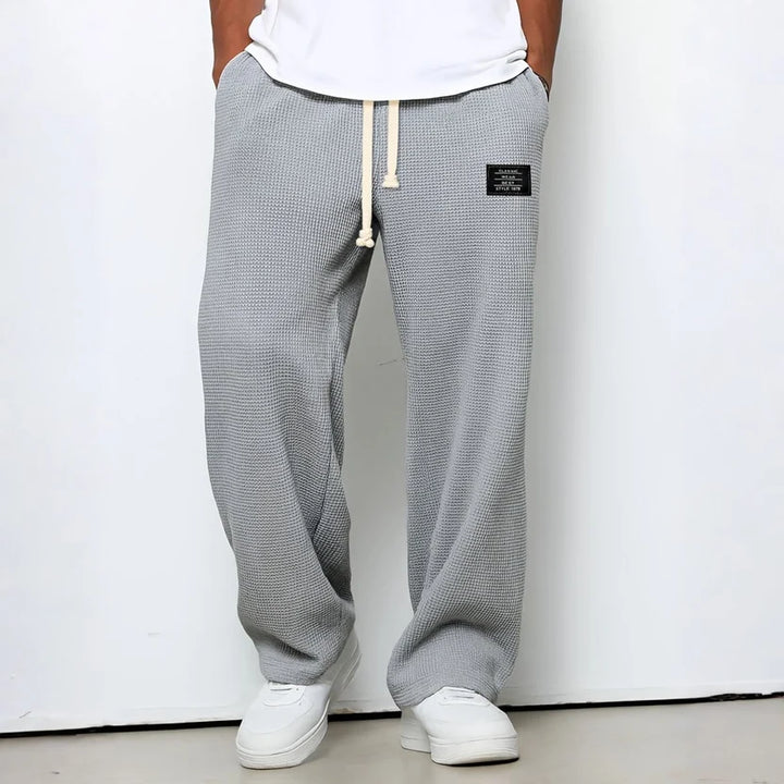 Men's Relaxed Wide-Leg Trousers with Drawstring Waist