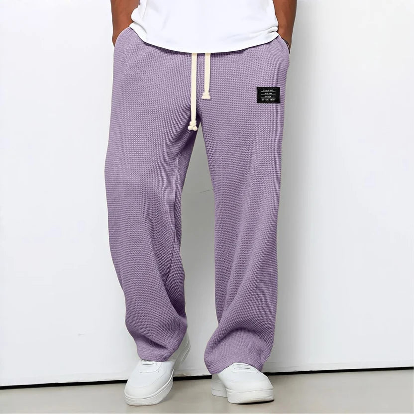 Men's Relaxed Wide-Leg Trousers with Drawstring Waist