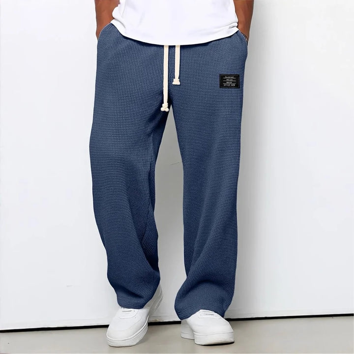 Men's Relaxed Wide-Leg Trousers with Drawstring Waist