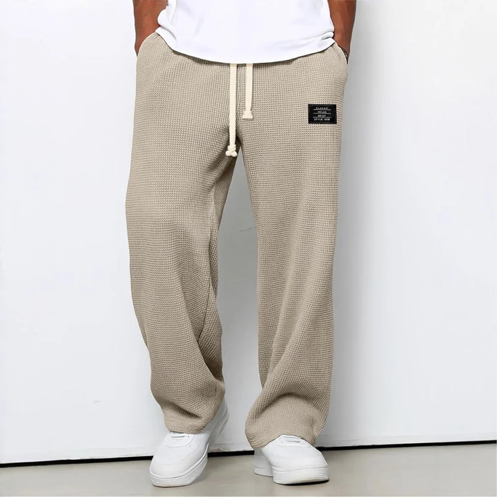 Men's Relaxed Wide-Leg Trousers with Drawstring Waist