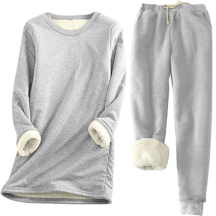 Women's Thermal Set | Solid Color Two-Piece | Warm & Comfortable