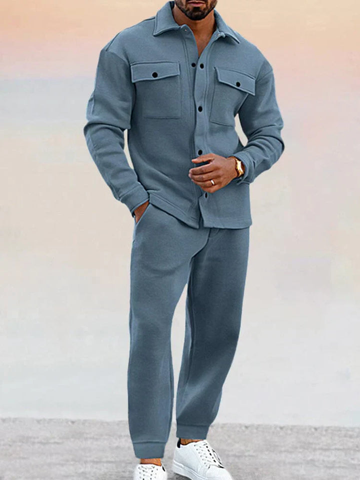 Men's Casual Two-Piece Set Stylish Shirt And Trousers