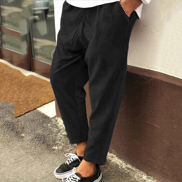 Men's Lightweight Linen Look Relaxed Fit Trousers