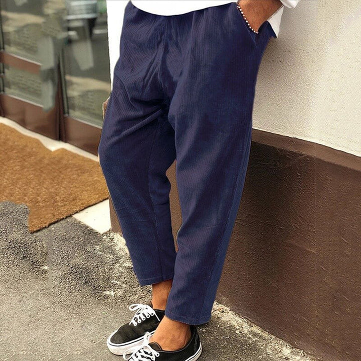Men's Lightweight Linen Look Relaxed Fit Trousers