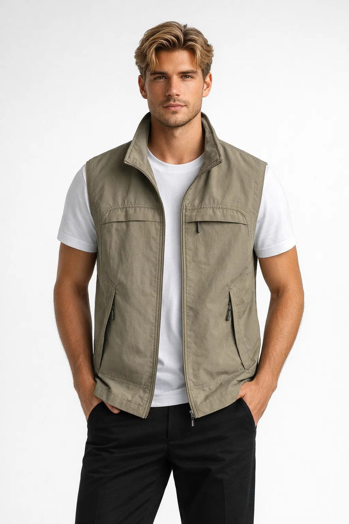 Men's Bodywarmer - Lightweight with Stand-up Collar | Casual