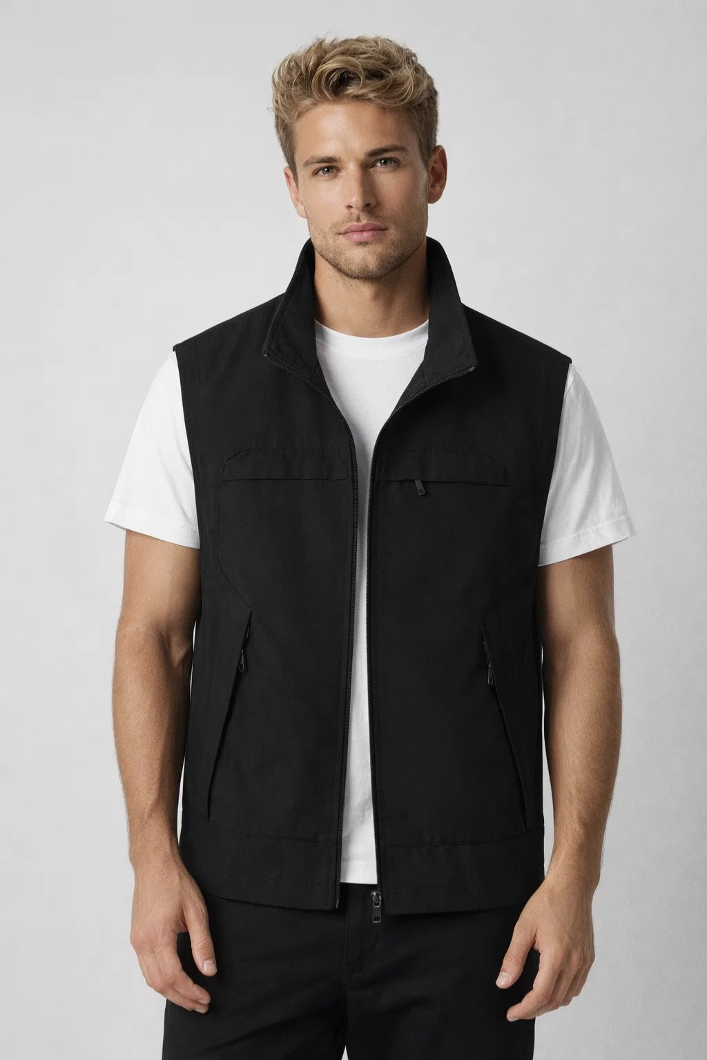 Men's Bodywarmer - Lightweight with Stand-up Collar | Casual