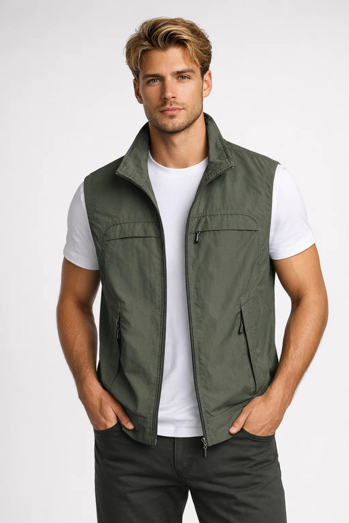 Men's Bodywarmer - Lightweight with Stand-up Collar | Casual