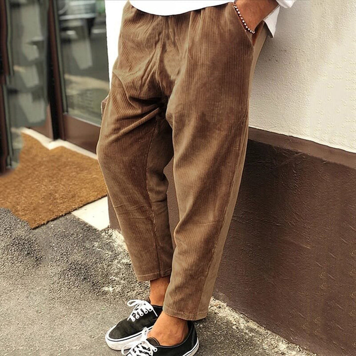 Men's Lightweight Linen Look Relaxed Fit Trousers
