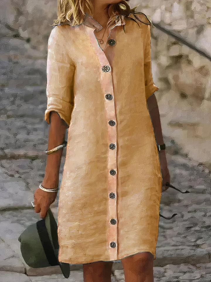 Elegant Linen Summer Dress - Solglimt