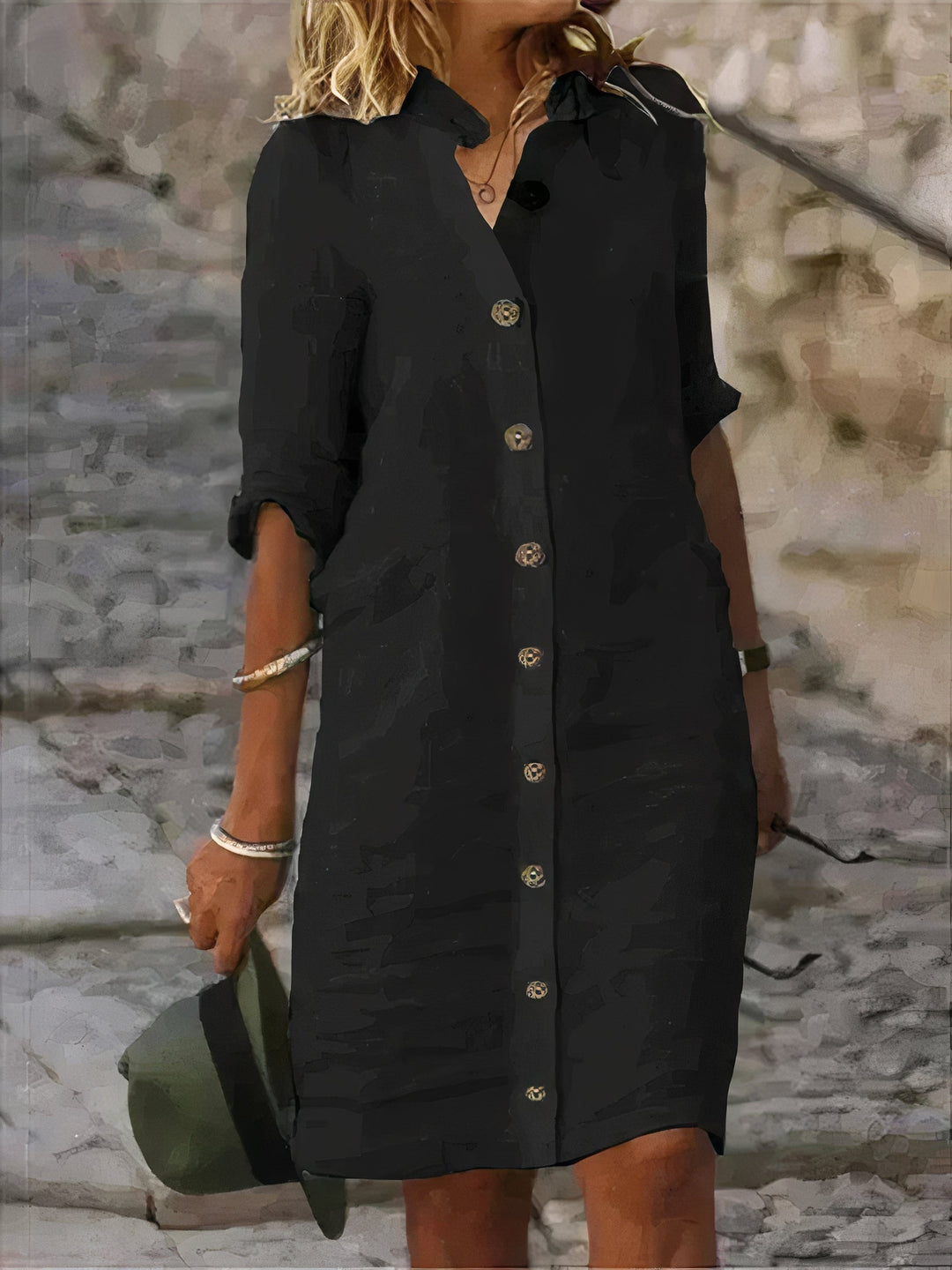 Elegant Linen Summer Dress - Solglimt