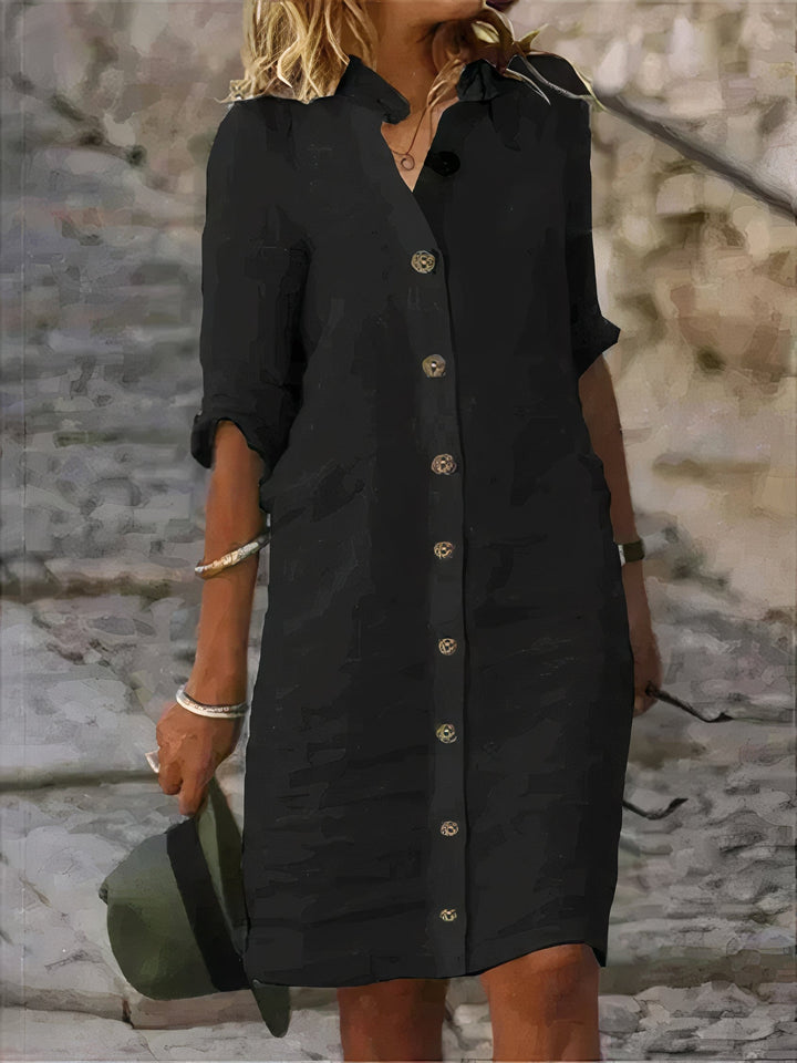 Elegant Linen Summer Dress - Solglimt