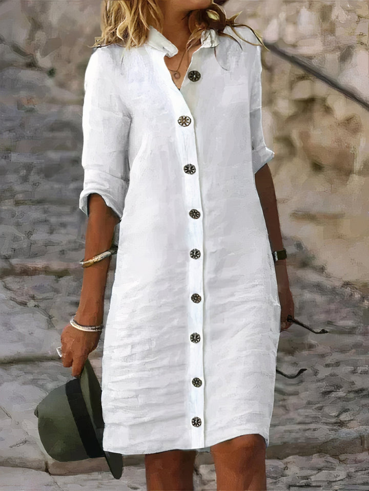 Elegant Linen Summer Dress - Solglimt