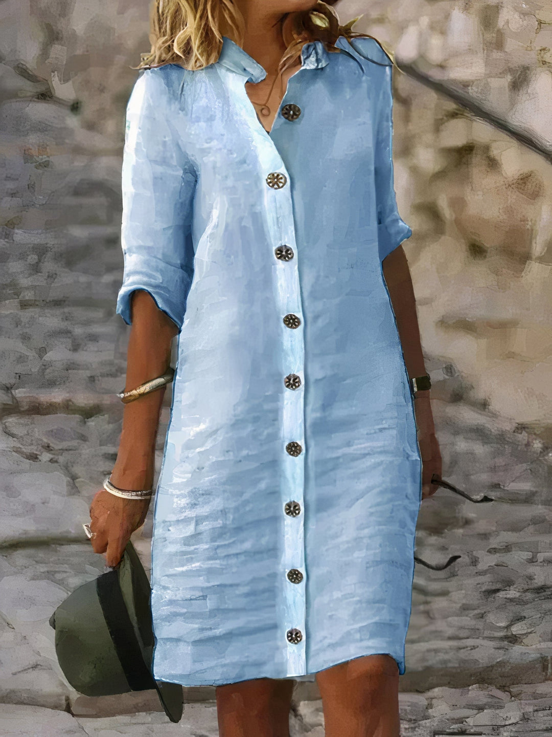 Elegant Linen Summer Dress - Solglimt