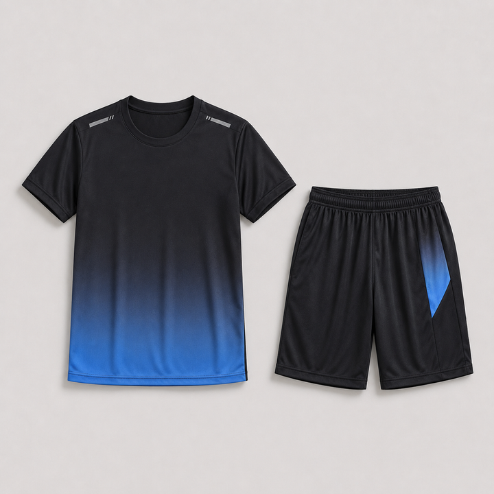 Men's Quick-Dry Sports Set with Gradient Print