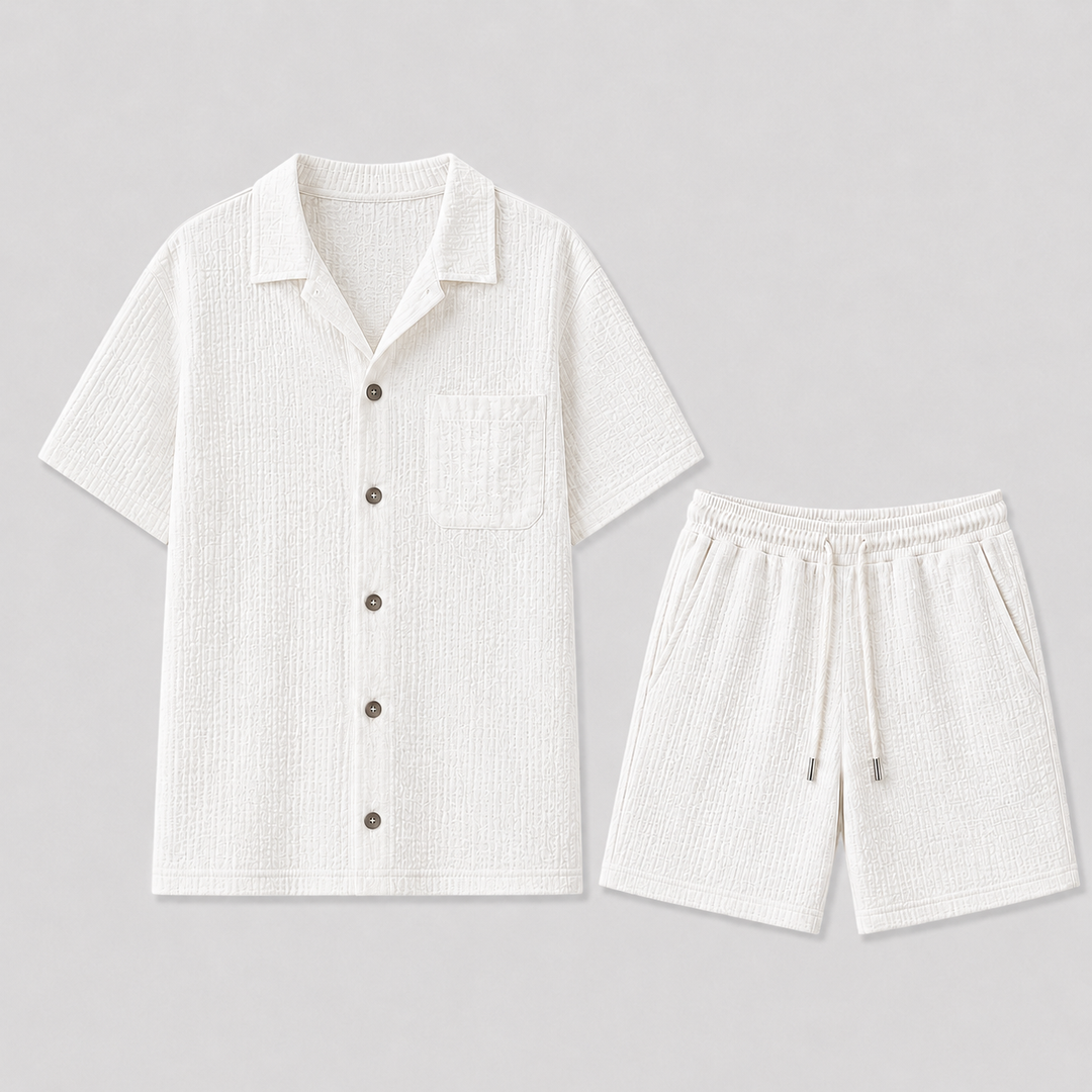 Men's Linen Shirt and Shorts Set