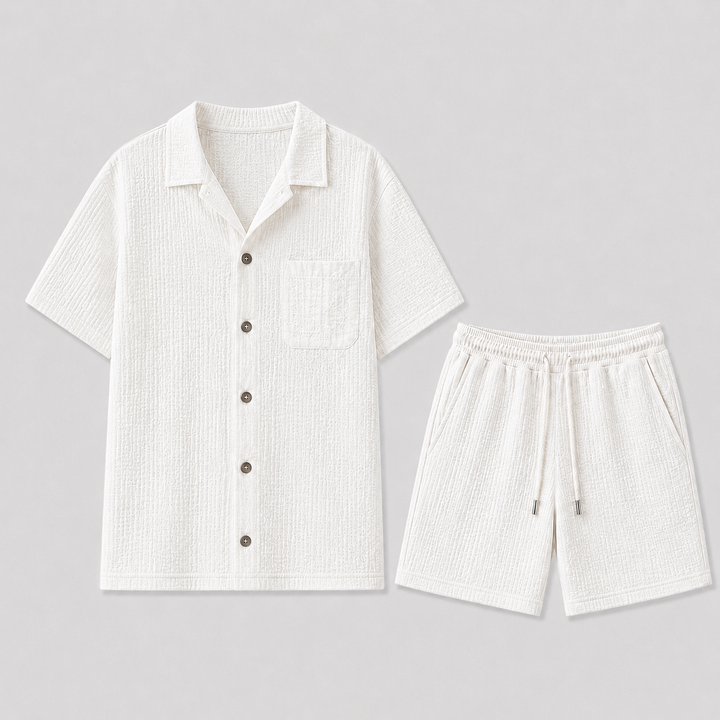 Men's Linen Shirt and Shorts Set