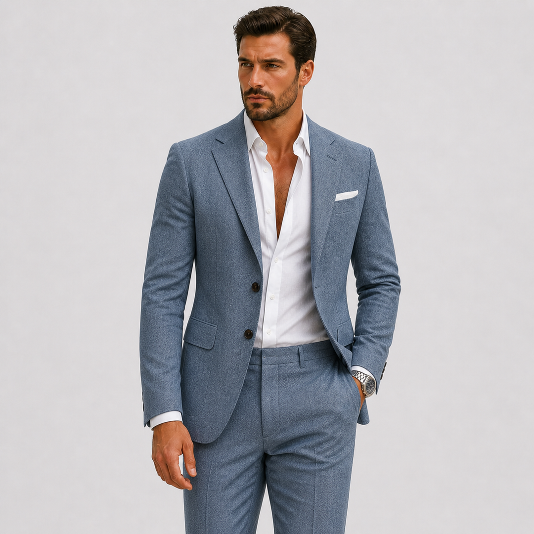 Men's Linen Suit Slim-Fit Summer Elegance