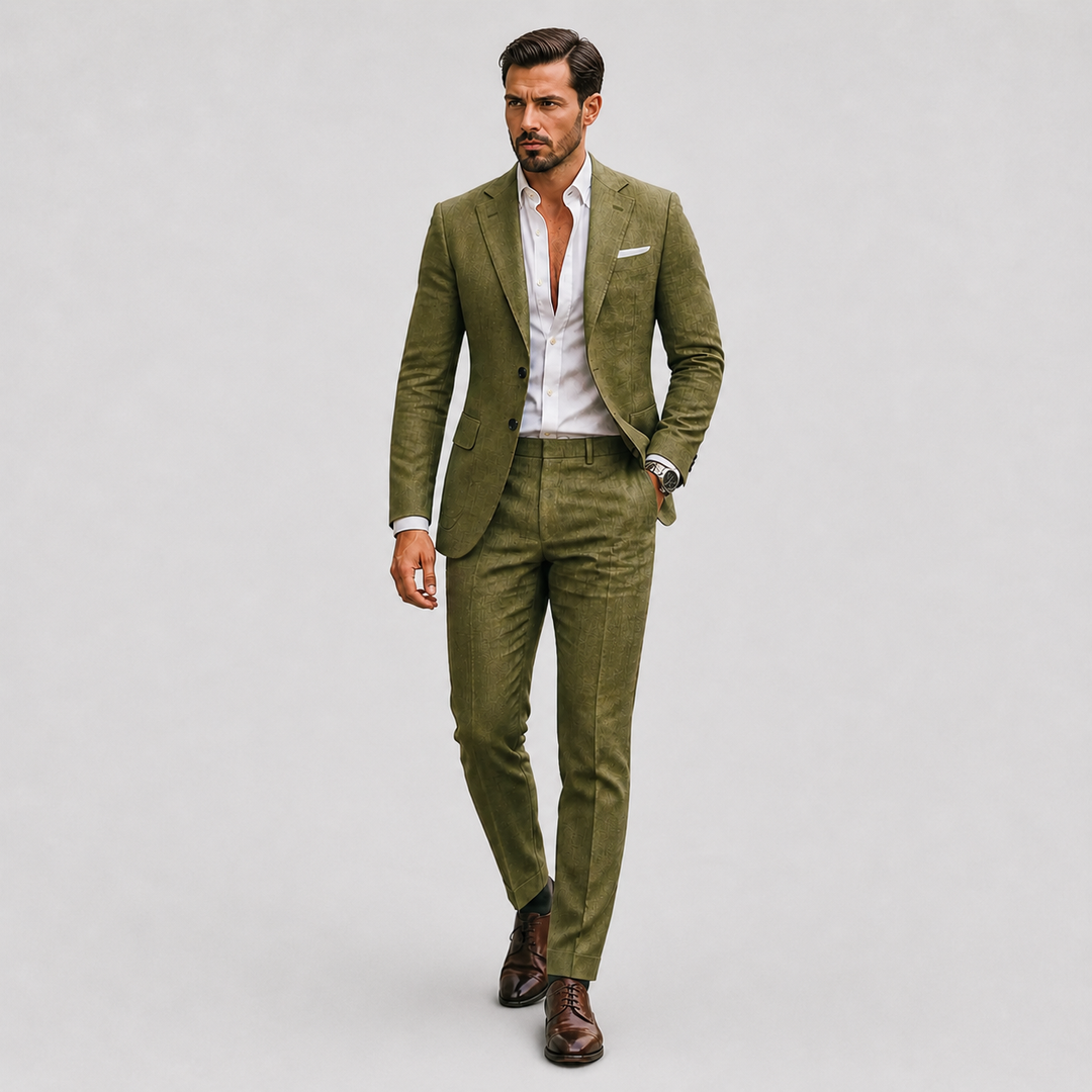 Men's Linen Suit Slim-Fit Summer Elegance