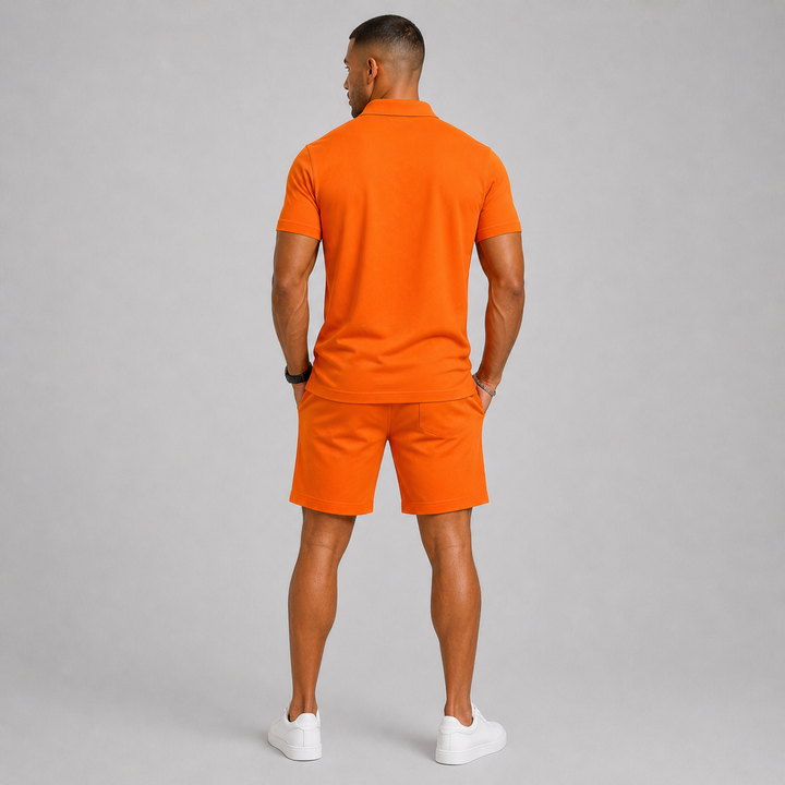 Men's Summer Sports Set Polo & Shorts Lightweight Comfort