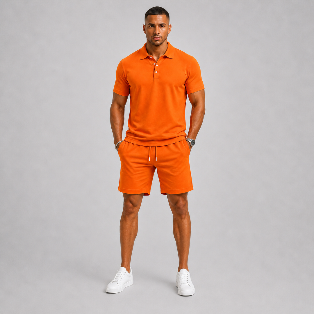 Men's Summer Sports Set Polo & Shorts Lightweight Comfort