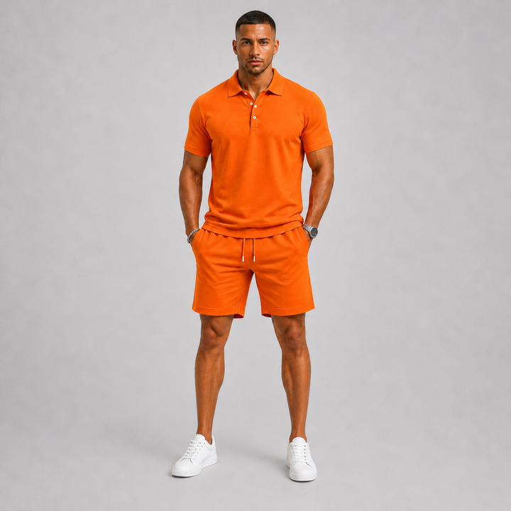 Men's Summer Sports Set Polo & Shorts Lightweight Comfort