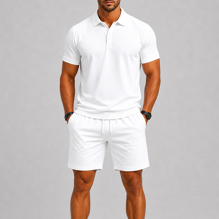Men's Summer Sports Set Polo & Shorts Lightweight Comfort