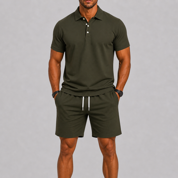 Men's Summer Sports Set Polo & Shorts Lightweight Comfort