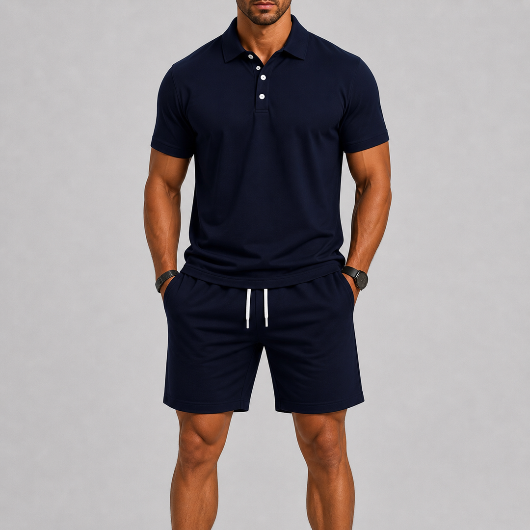 Men's Summer Sports Set Polo & Shorts Lightweight Comfort