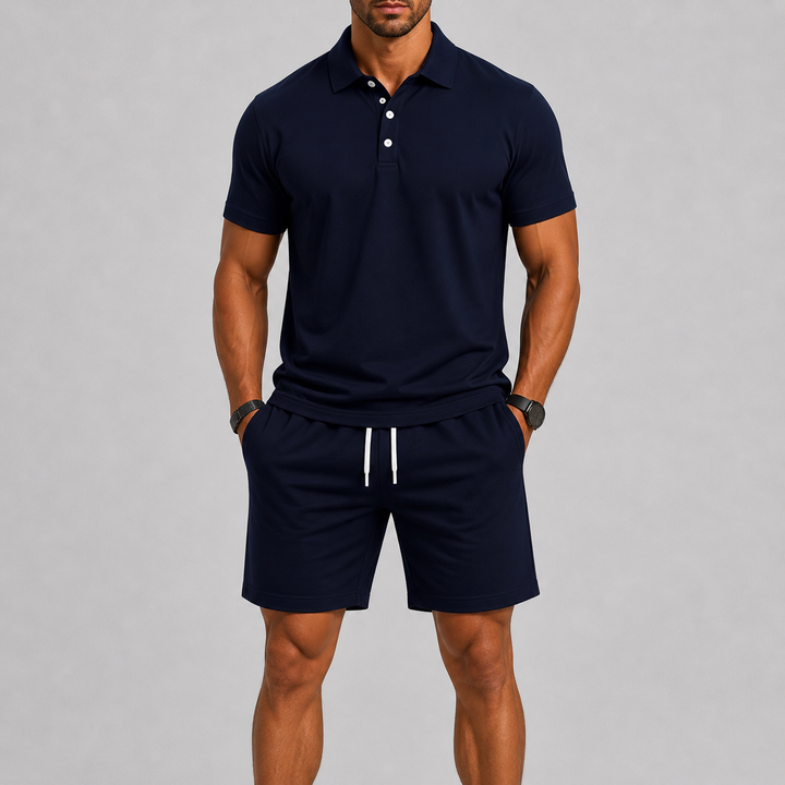 Men's Summer Sports Set Polo & Shorts Lightweight Comfort