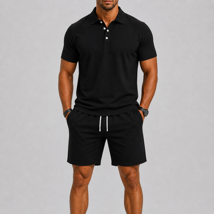 Men's Summer Sports Set Polo & Shorts Lightweight Comfort
