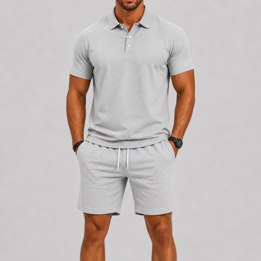 Men's Summer Sports Set Polo & Shorts Lightweight Comfort