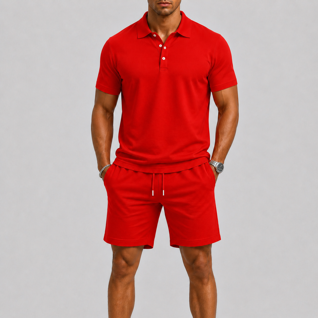 Men's Summer Sports Set Polo & Shorts Lightweight Comfort