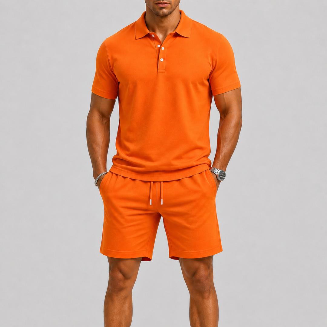 Men's Summer Sports Set Polo & Shorts Lightweight Comfort