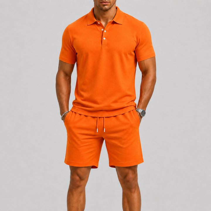 Men's Summer Sports Set Polo & Shorts Lightweight Comfort