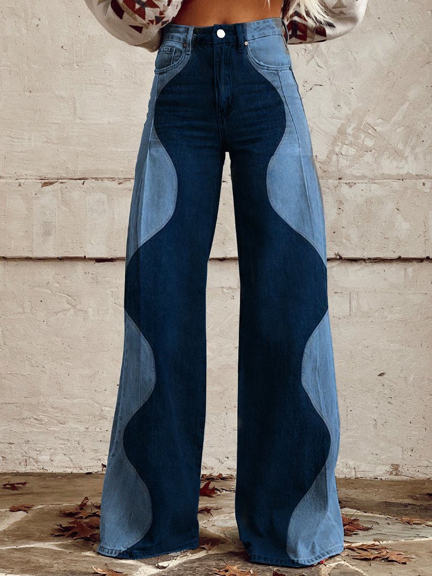 Women's Wide-Leg Paneled Jeans