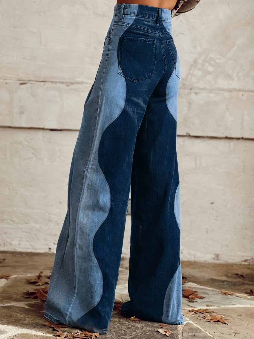 Women's Wide-Leg Paneled Jeans