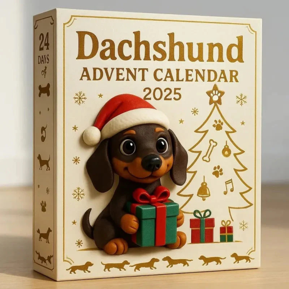 Dachshund Advent Calendar 2026 with 24 Hand-Painted Dachshund Figurines | Collectible Christmas Countdown Set for Dog Lovers