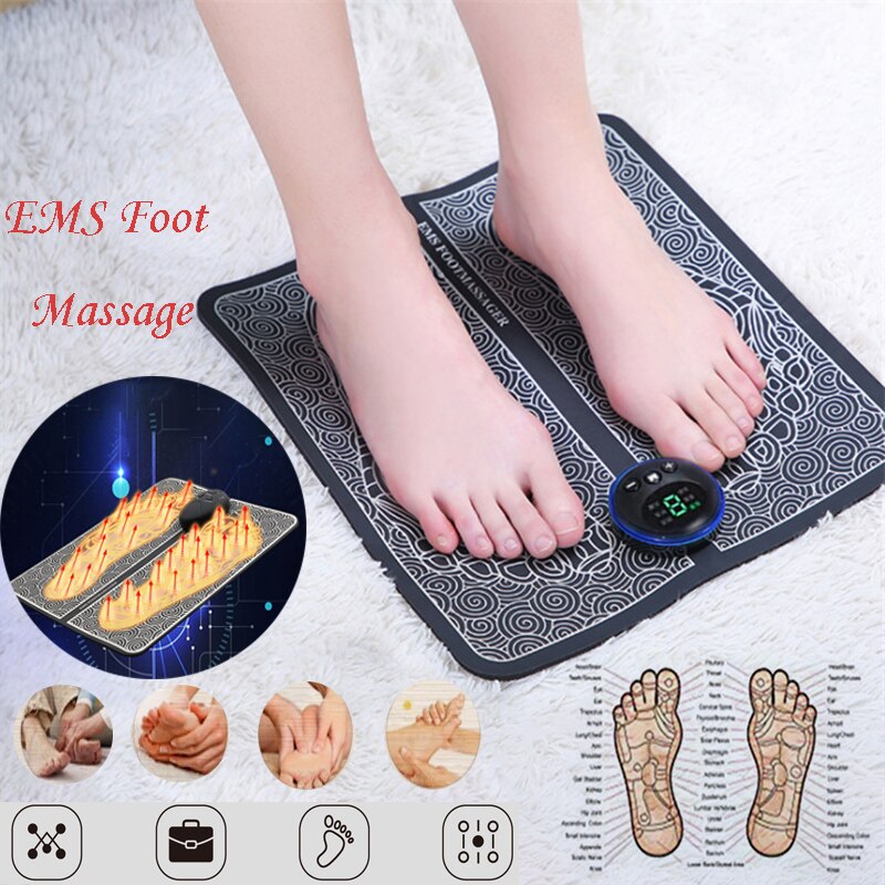 EMS Foot Massager | Improved Blood Circulation & Muscle Recovery - Acupressure with 6 Modes and 9 Intensity Levels